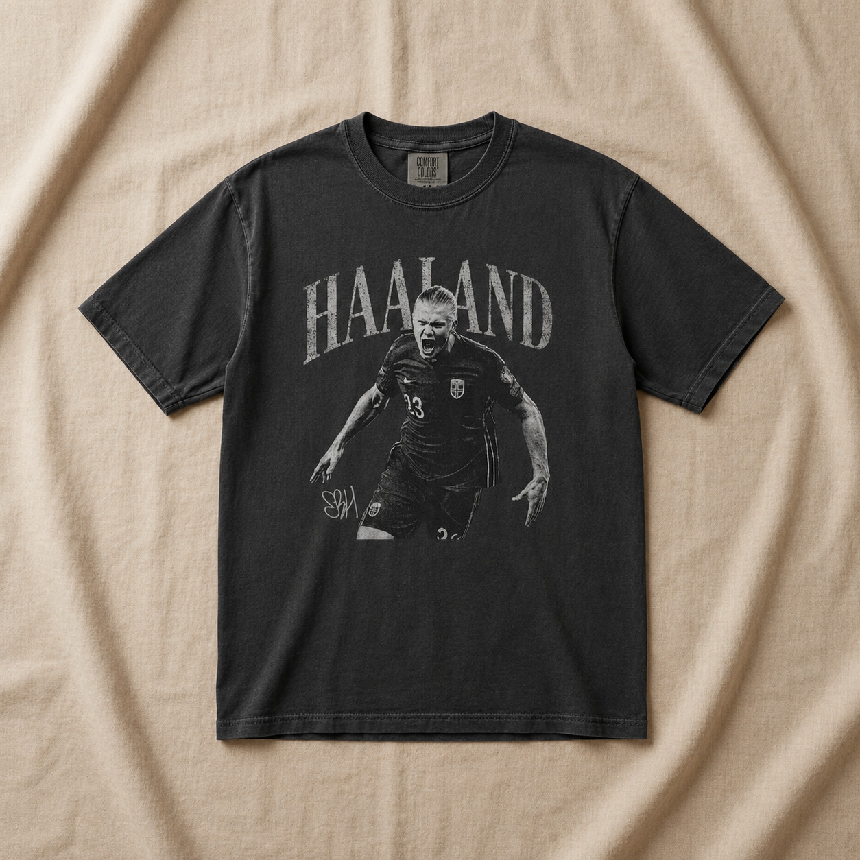 Vintage Haaland Comfort Colors, Retro Soccer Graphic Tee
