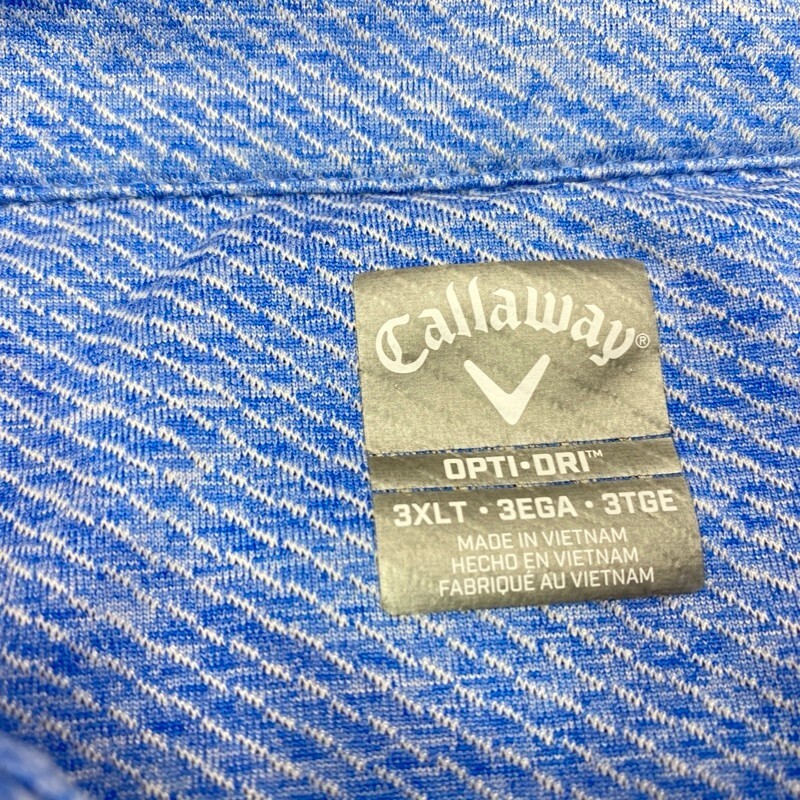 Callaway Opti-Dri Polo Shirt Men’s 3XLT Blue Heathered Golf Casual 10148