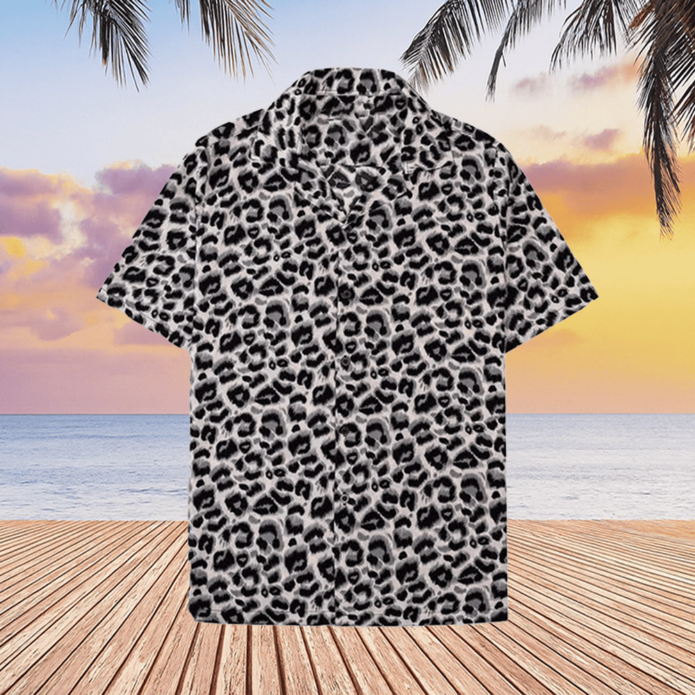 Leopard Hawaiian Shirt Animal Print Shirt Trendy Holiday Clothing Vacation Outfi