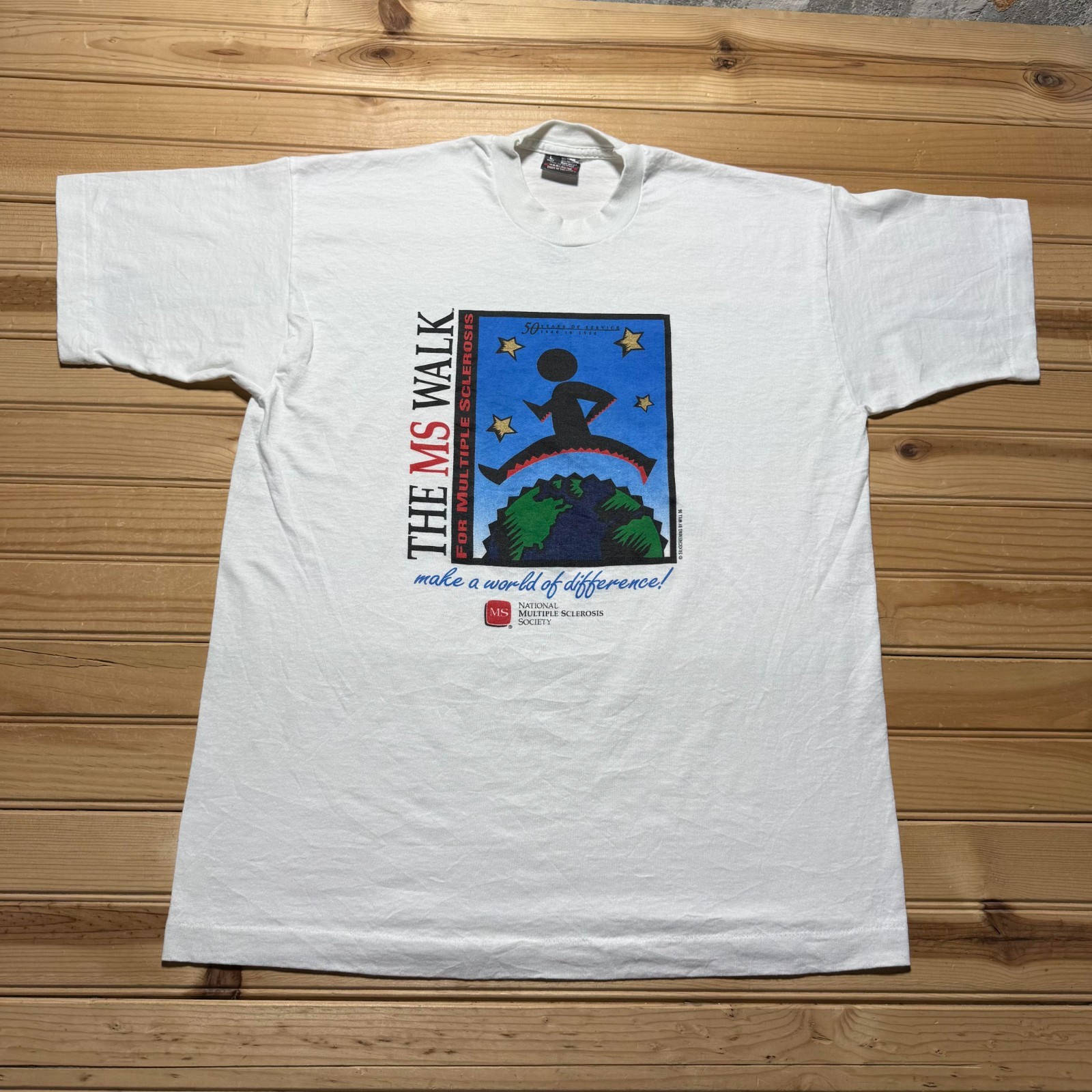 Vintage 1996 The MS Walk Multiple Sclerosis Society 50 Years T-Shirt USA – Large