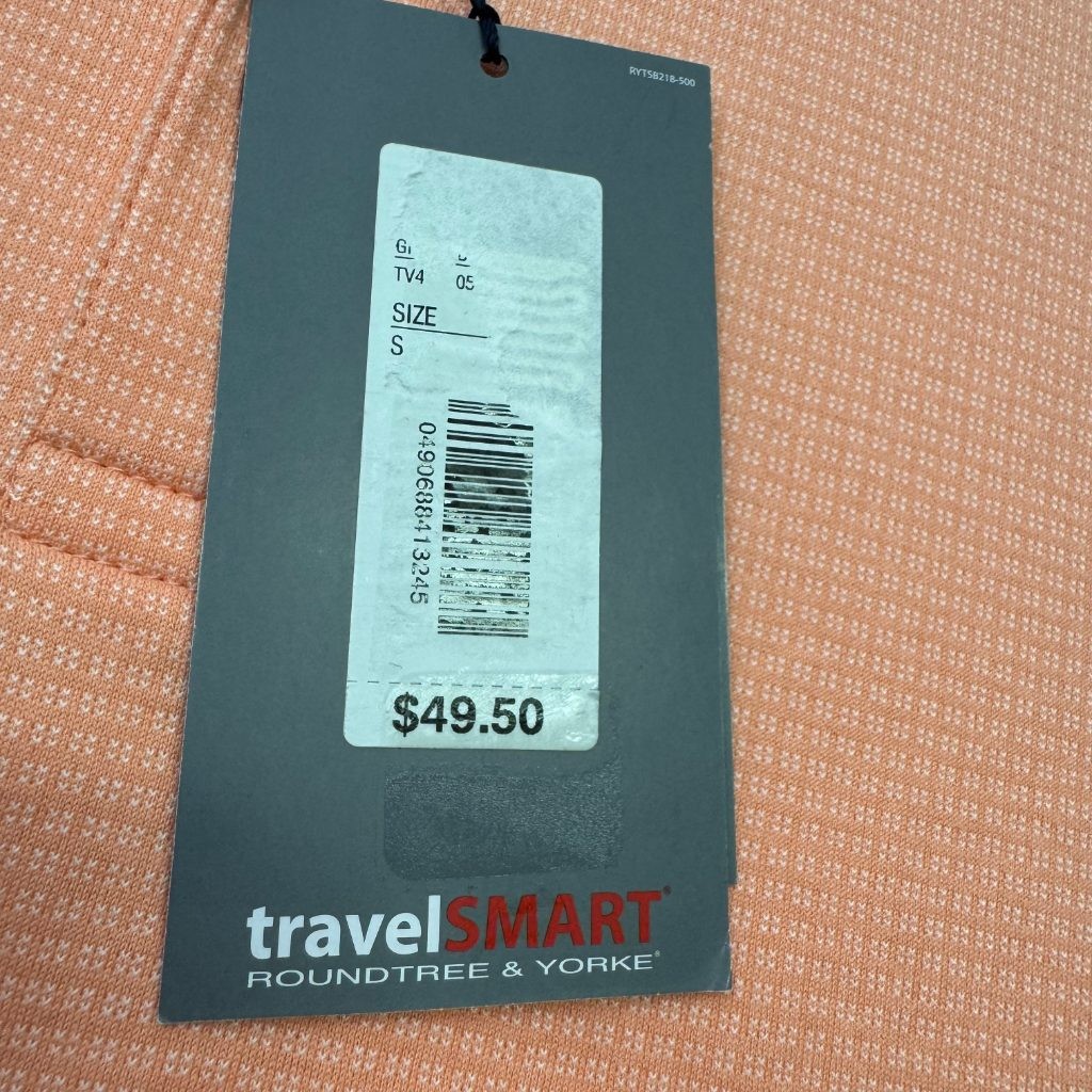 Roundtree & Yorke TravelSMART Mens S Polo Shirt Orange Golf NWT $49.50 Retail