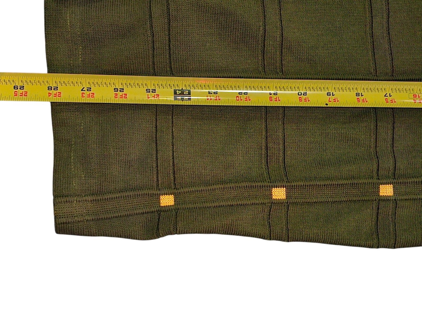 Vintage AC American Colors Button Up Acrylic Sweater Military Green Made USA 2XL