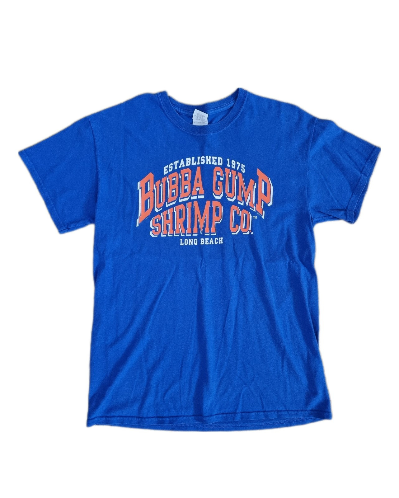 Vintage Bubba Gump Shrimp Co Long Beach USA California Blue T Shirt Top M Movie