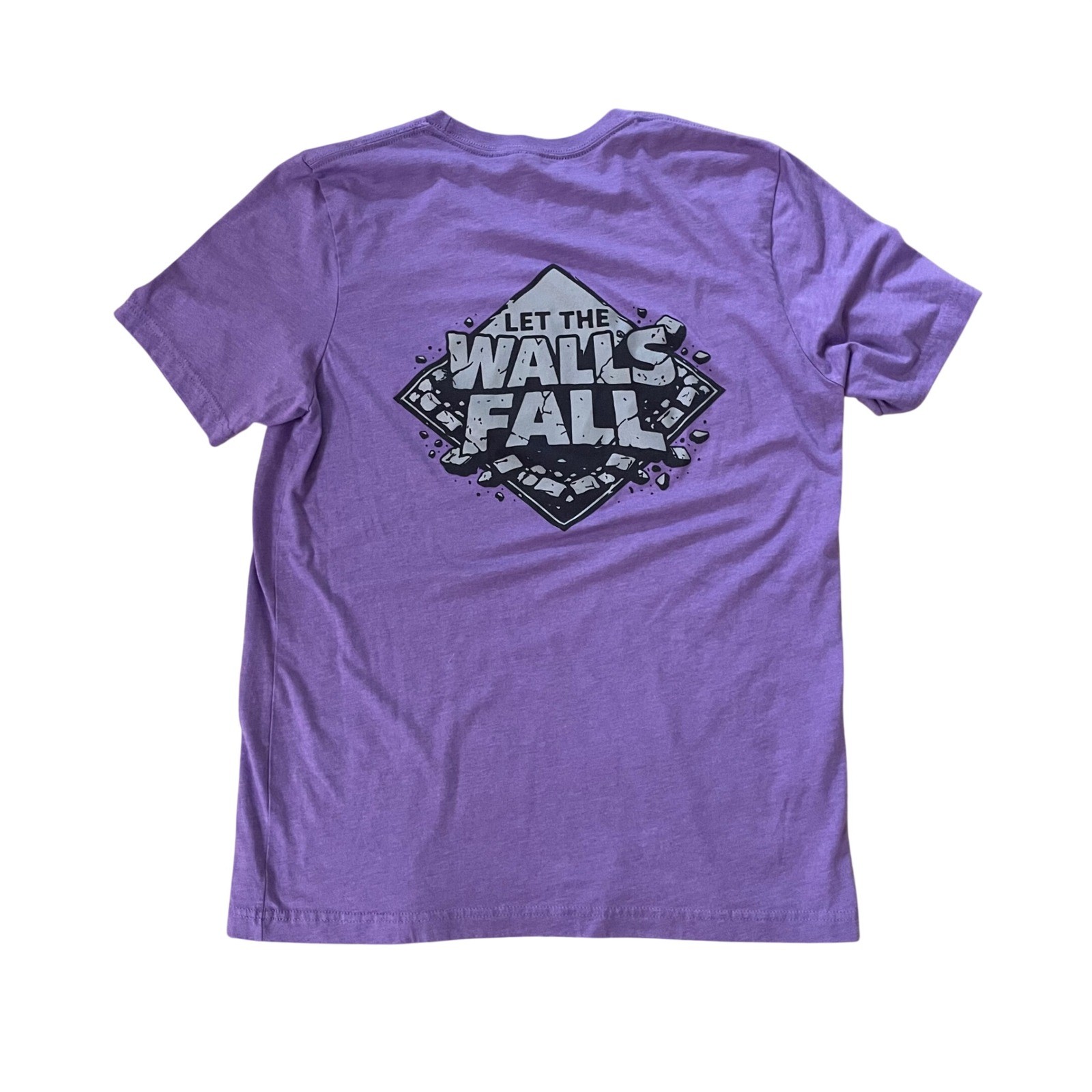 Bella Canvas Element 26 E26 Let The Walls Fall Graphic T-Shirt Purple Mens L