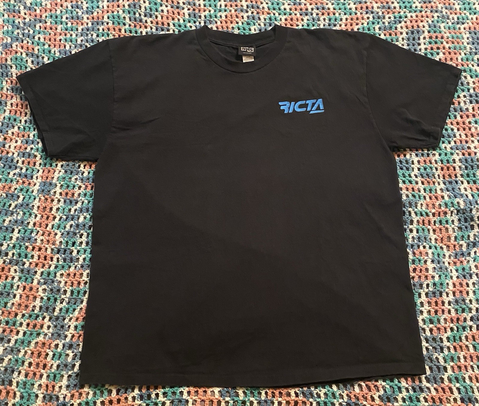 Vintage NHS RICTA Wheels Skateboard Black T Shirt Sz 2XL (25.5in W X 30in L) Y2K