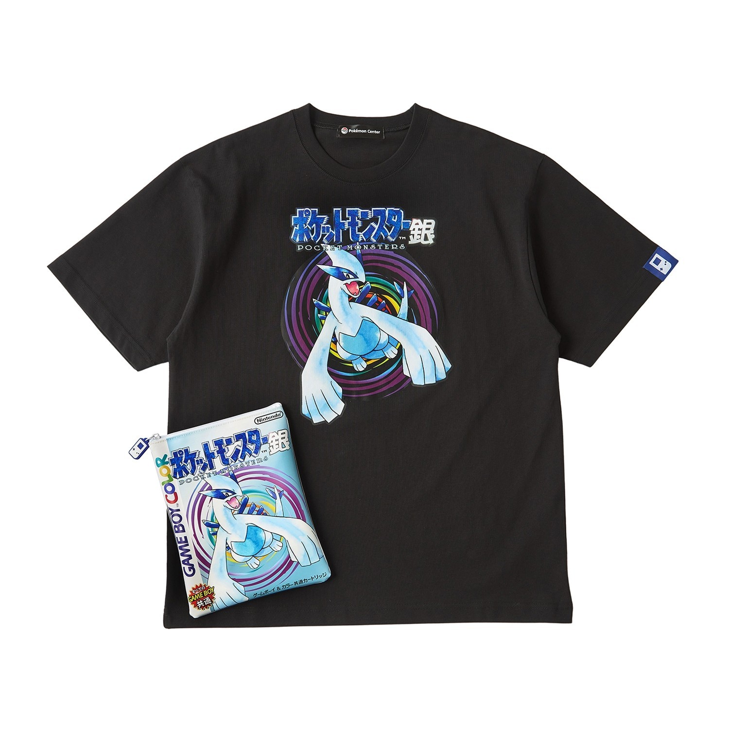 Pokemon Center 30th Anniversary Game T-Shirt in Pouch 1999 Game Boy Silver
