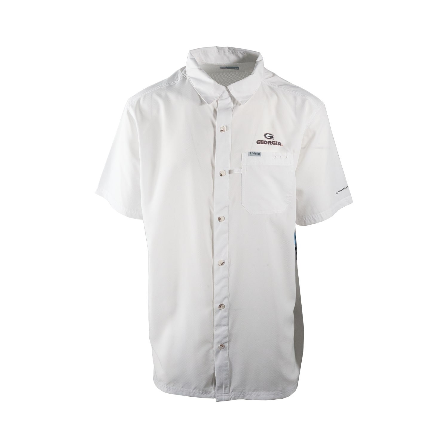 Columbia Men’s White Shirt Georgia Bulldogs PFG Slack Tide Omni-Shade (107)