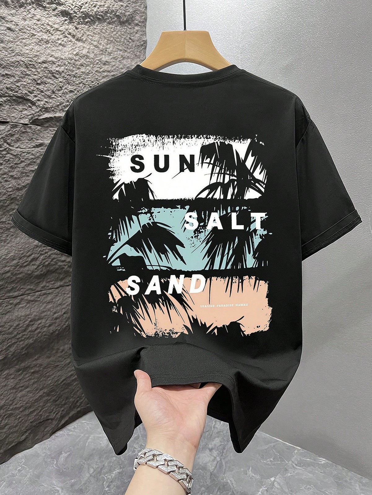 Men’s Graphic T-Shirt Beach Vacation Casual Summer Clothing Print Loose