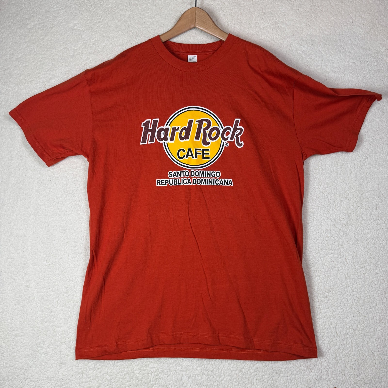 Hard Rock Cafe Santo Domingo T-Shirt Mens XXL Orange Dominican Republic