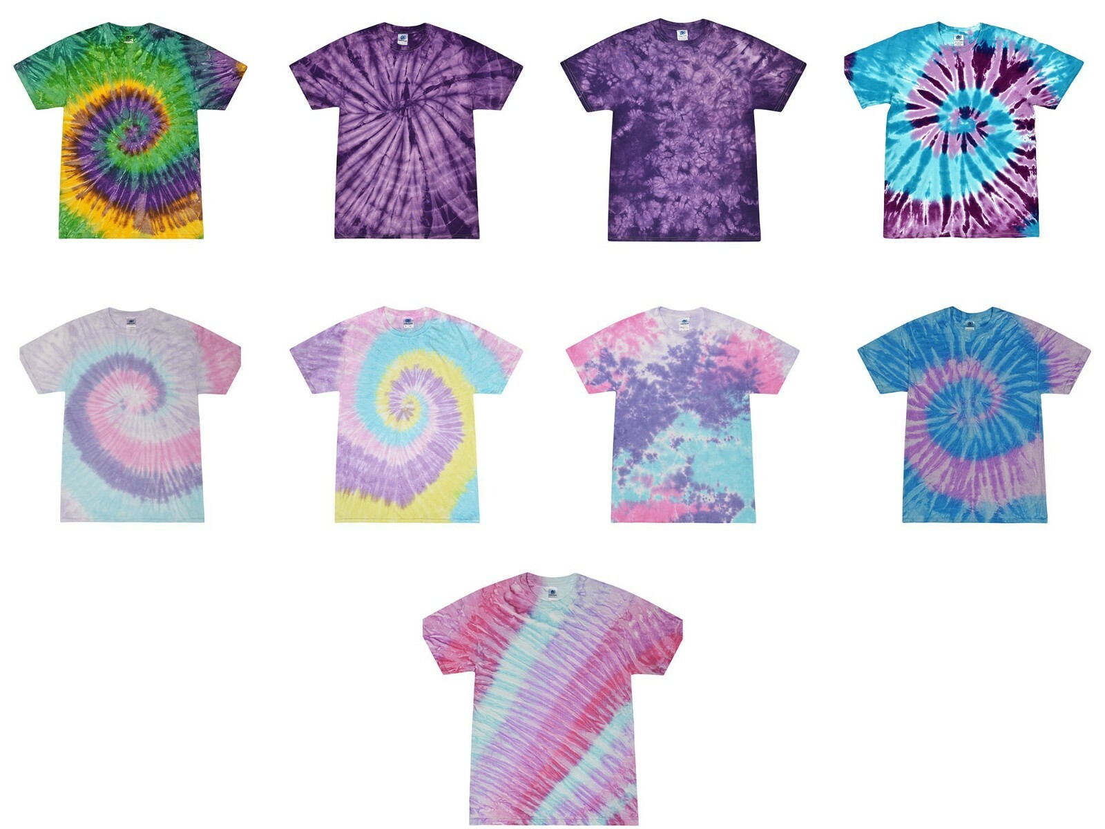 Pick a Purple Tie Dye T-Shirts Adult S M L XL 2XL 3XL 4XL 5XL Cotton Colortone