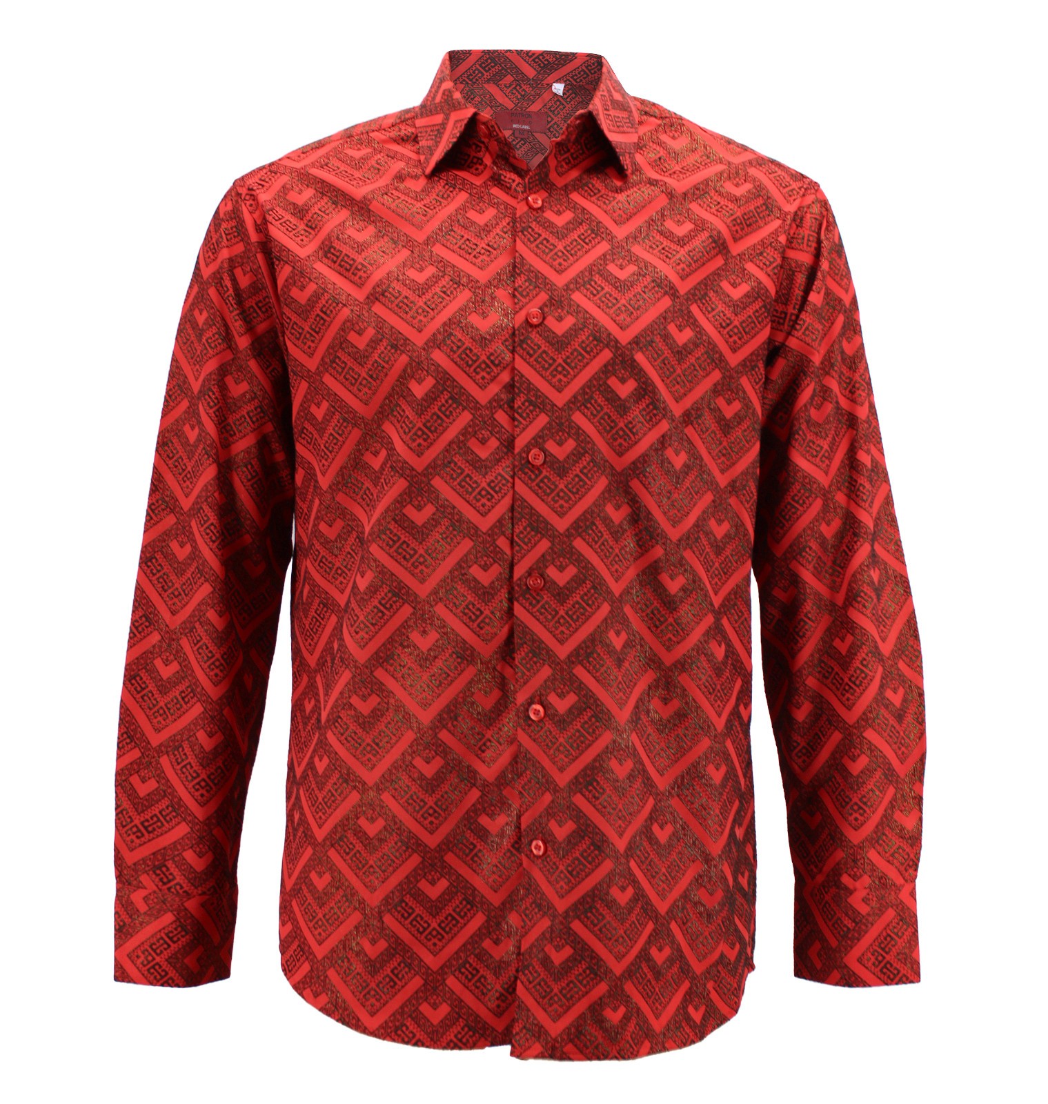 Men’s Button Up Textured Long Sleeve Metallic Pattern Dress Shirt