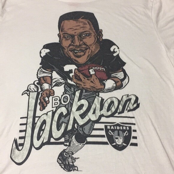 Vintage Bo Jackson Caricature White Short Sleeve MEn S-234XL T-shirt NG2626