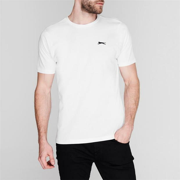 Mens Slazenger 100% Cotton Plain Crew Neck T Shirt XS S M L XL XXL 3XL 4XL BNWT