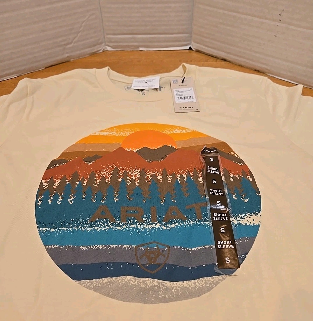 Ariat Wood Ash Grit Scene T-shirt Men’s S NWT Gorpcore Outdoor Hippy Western