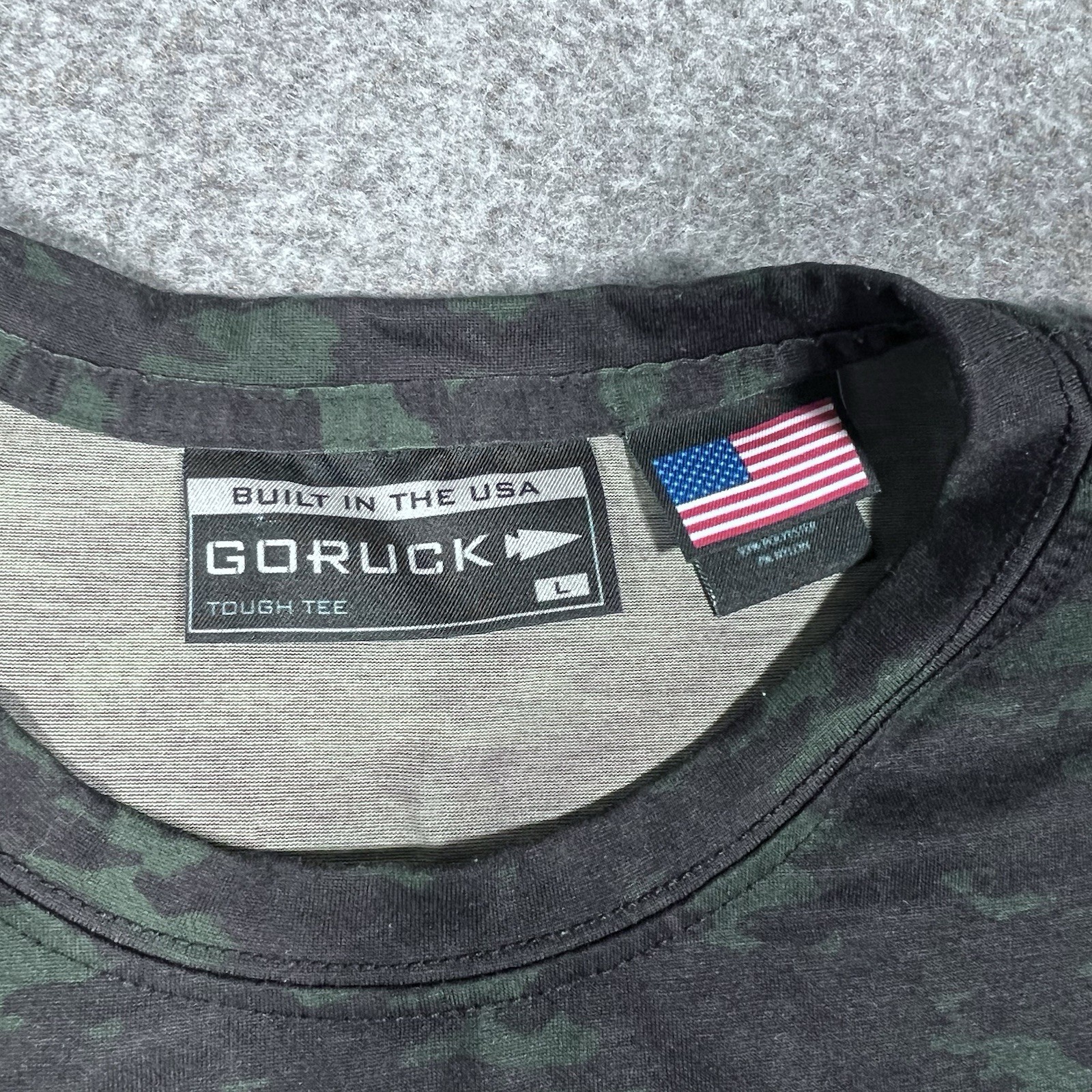 GORUCK Tough Pocket Tee Men’s Large Green Black Camo T-Shirt Made in USA