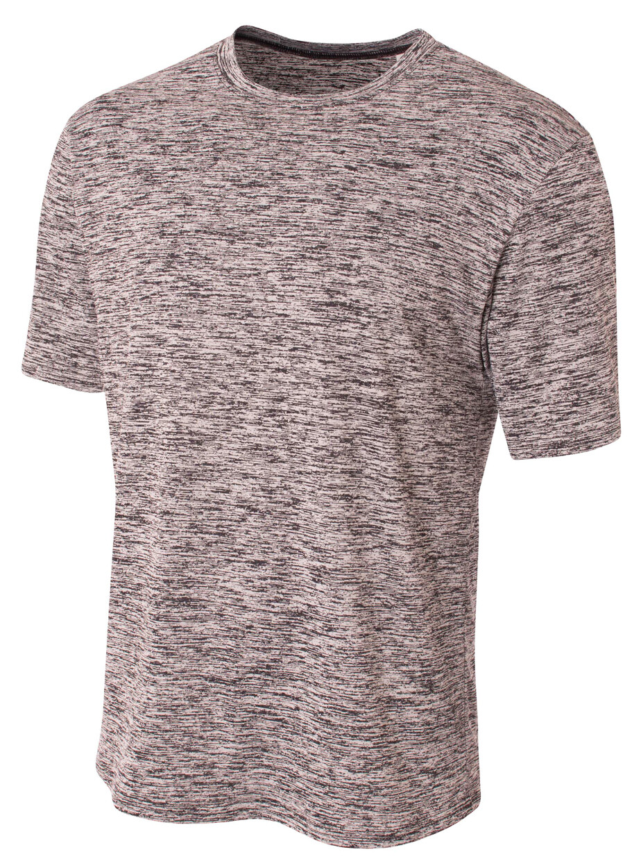 A4 Mens Polyester Moisture Wicking Short Sleeves Space Dye Tech Tee N3296