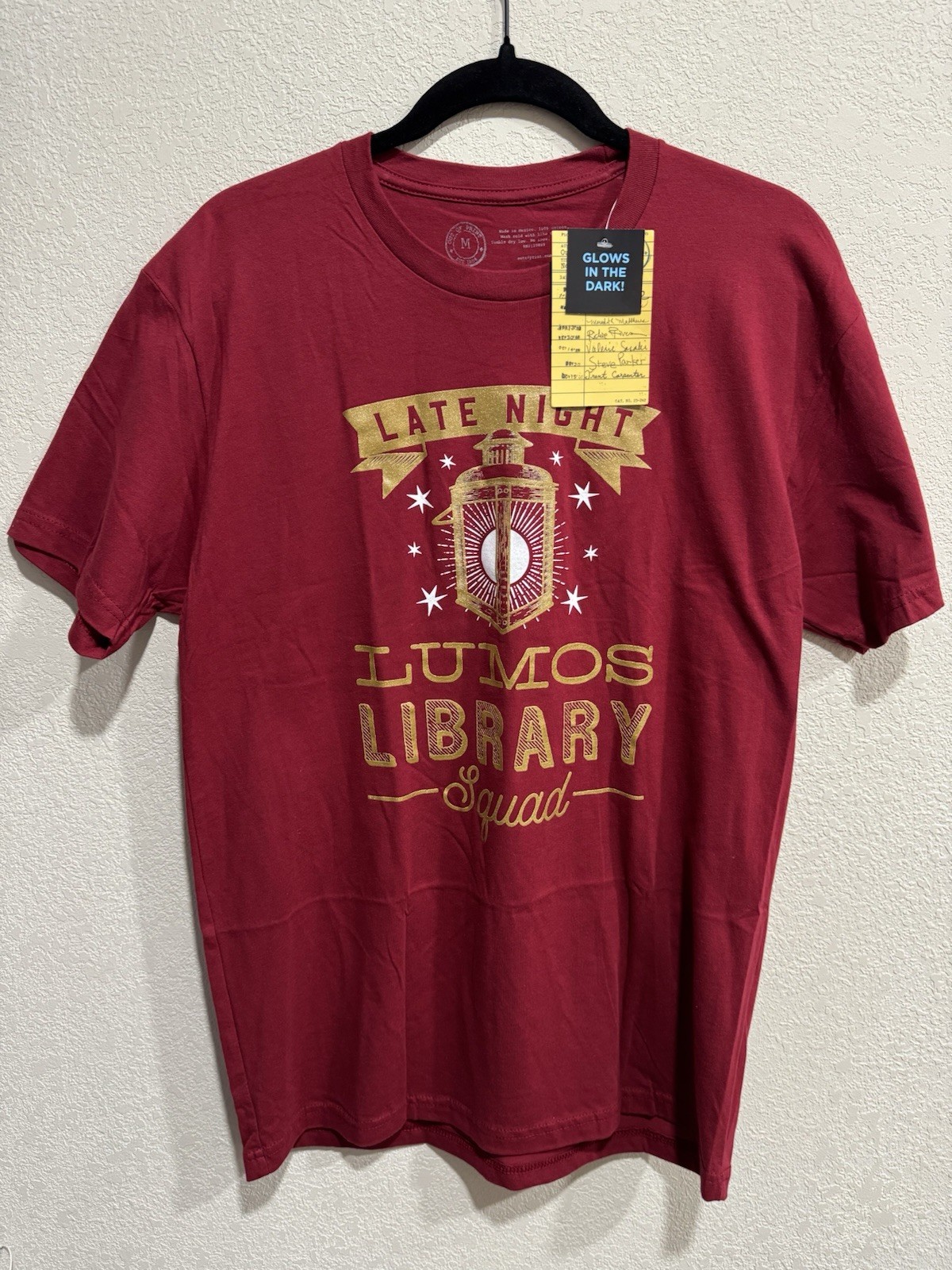 Out Of Print Lumos Library Squad T-Shirt Harry Potter Glow in The Dark SZ: M NWT