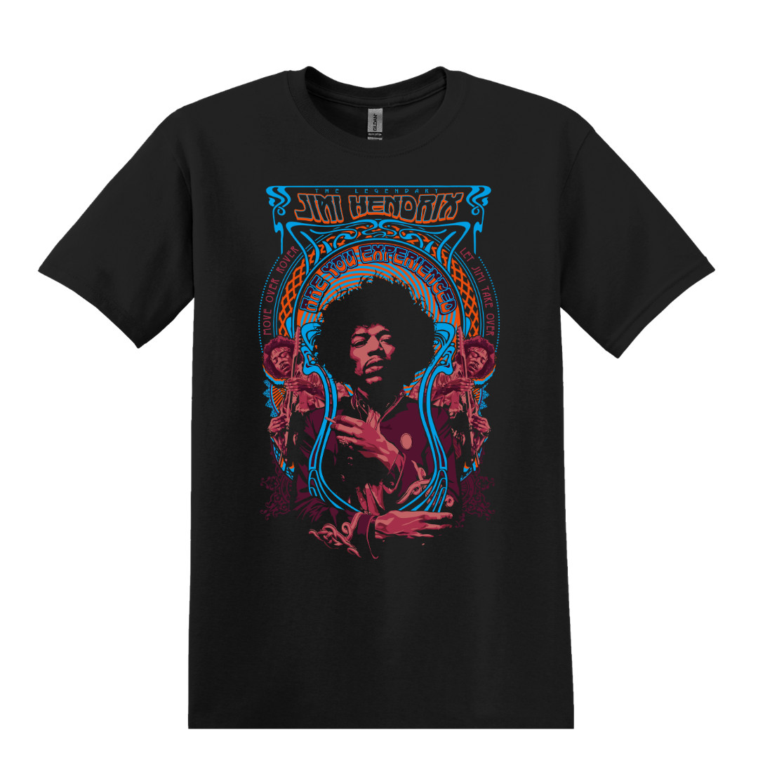 Jimi Hendrix Are You Experienced Classic Rock Band T-Shirt Black S-3XL