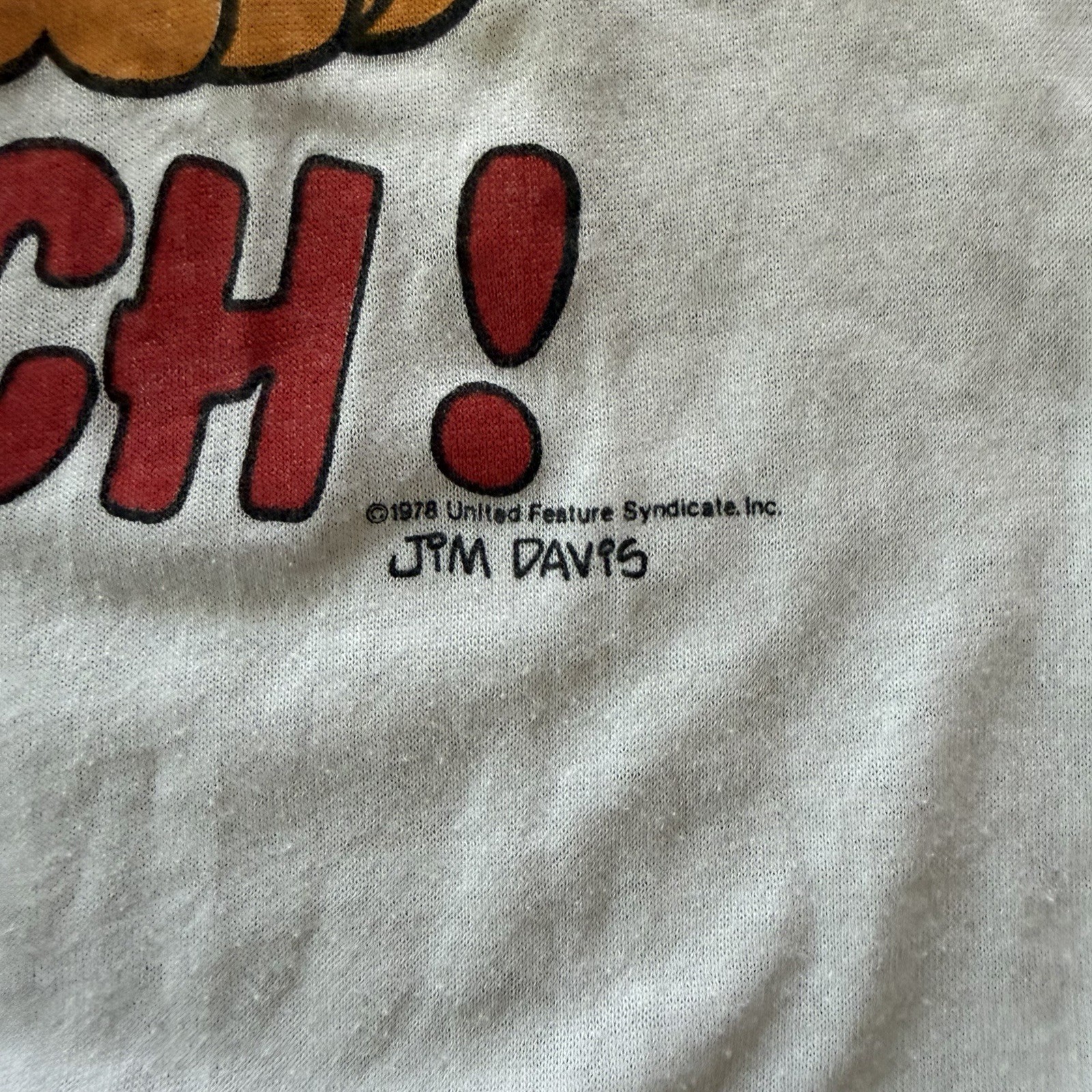 Garfield 1978 Vintage T-Shirt Game Set Lunch White Size XL Made In USA Rare