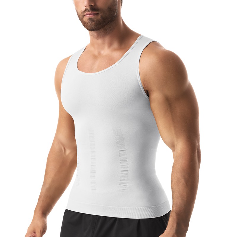 Men Slimming Body Shaper Compression Shirt Tummy Control Vest Fitness Tank Tops