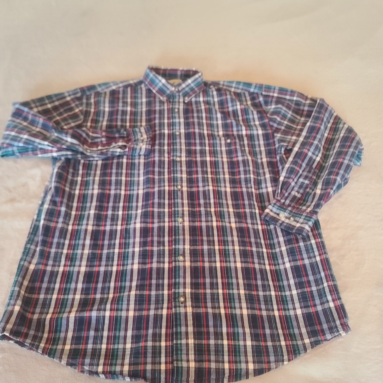 Eddie Bauer Mens Large Multi Colors Button Up Dress Shirt