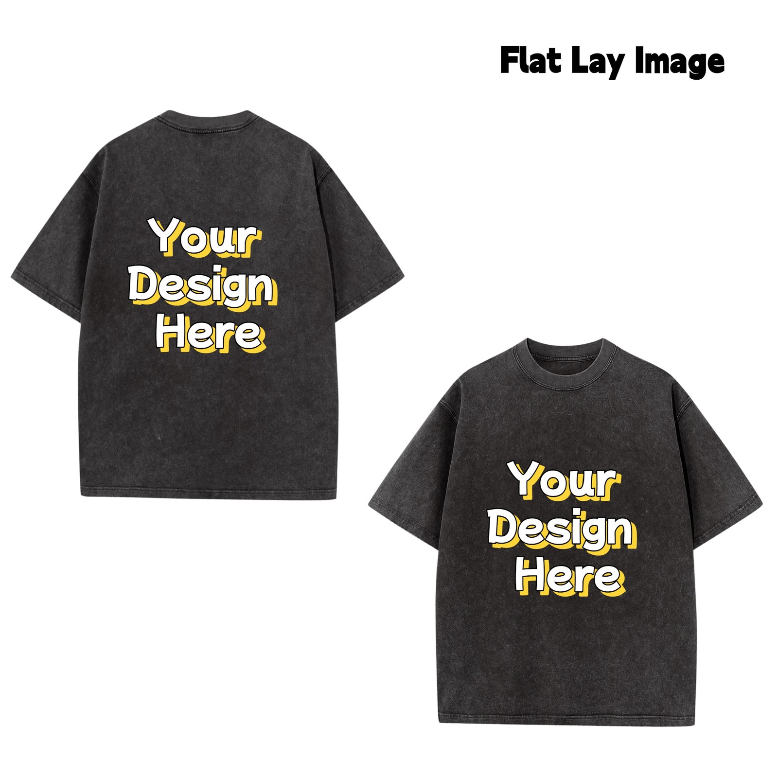 Mens Vintage Wash T Shirt Custom Front Back Print Personalized Photo Text Tee