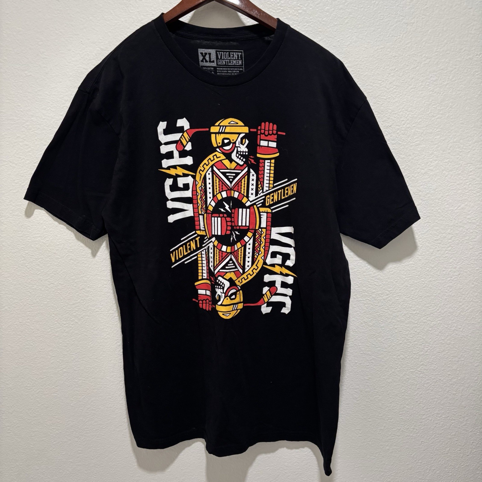 Violent Gentlemen T-Shirt Graphic Tee Adult Size XL Black Short Sleeve EUC