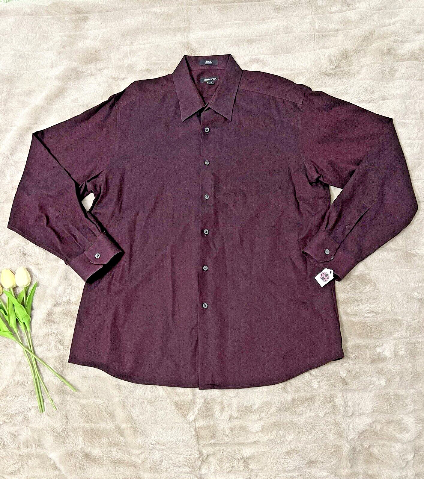 Claiborne – Button Up Shirt – Slim Fit – Men’s Size 17 – See Description**