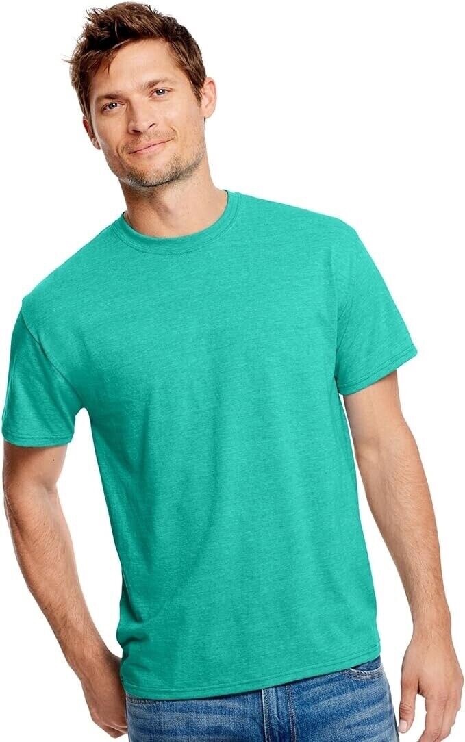 Hanes Mens X-Temp Fresh IQ Tri-Blend Performance Tee 2XL Breezy Green Heather