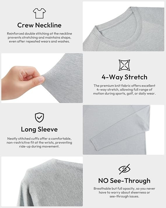 Men’s 7 Pack Long Sleeve Shirts UPF 50+ UV Sun Protection Quick Dry