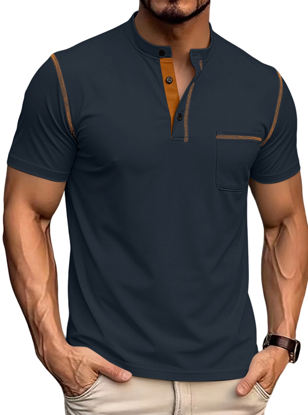 Summer Quick-Dry Slim Solid Knit Short Sleeve Tee