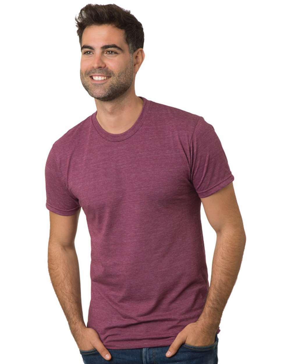 Bayside Mens Polyester/Cotton/Rayon USA Made Triblend Crew Neck T-Shirt – 5710