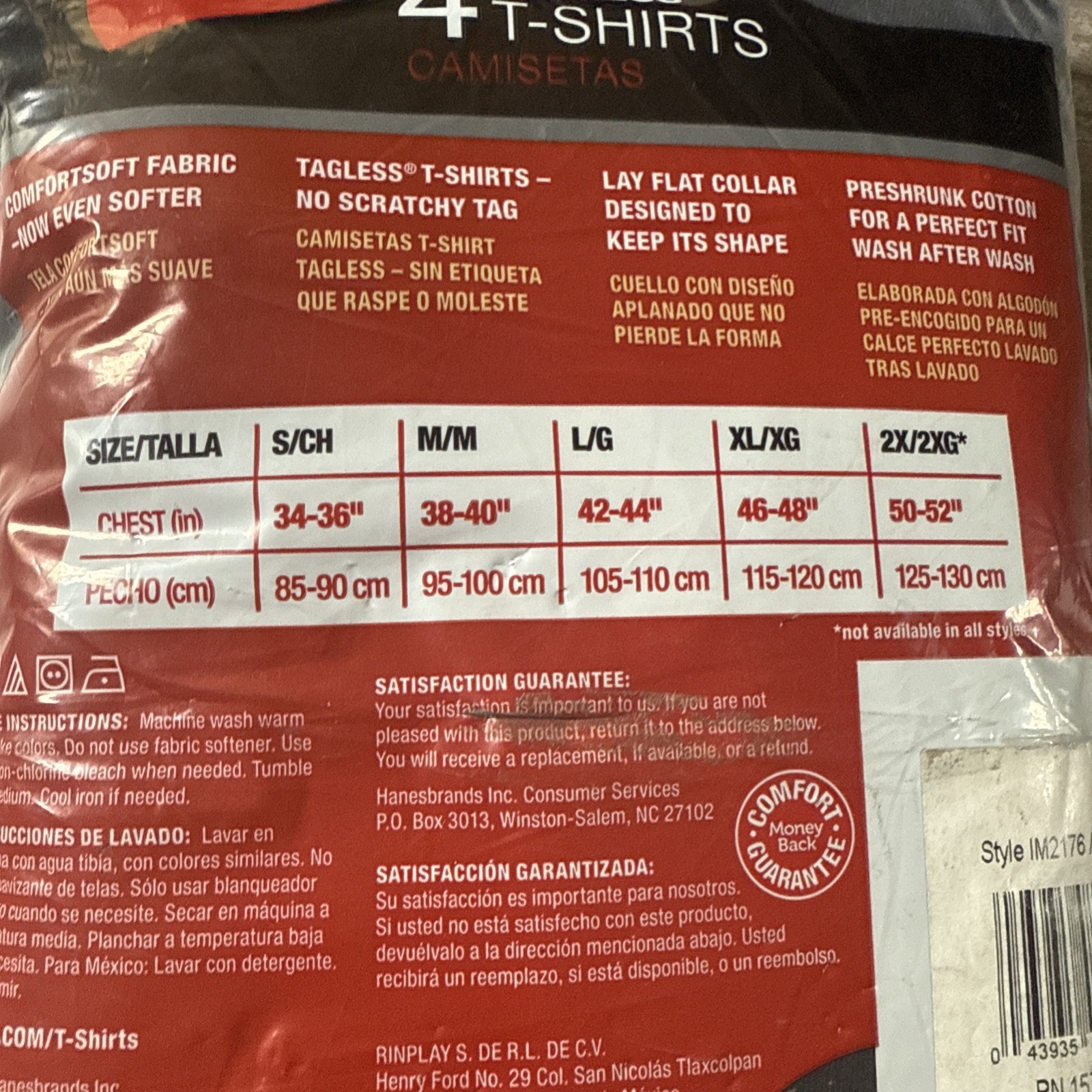 Men’s Hanes ComfortSoft Black Crew Neck Short Sleeve T-shirt SIZE 3X IMPERFECT