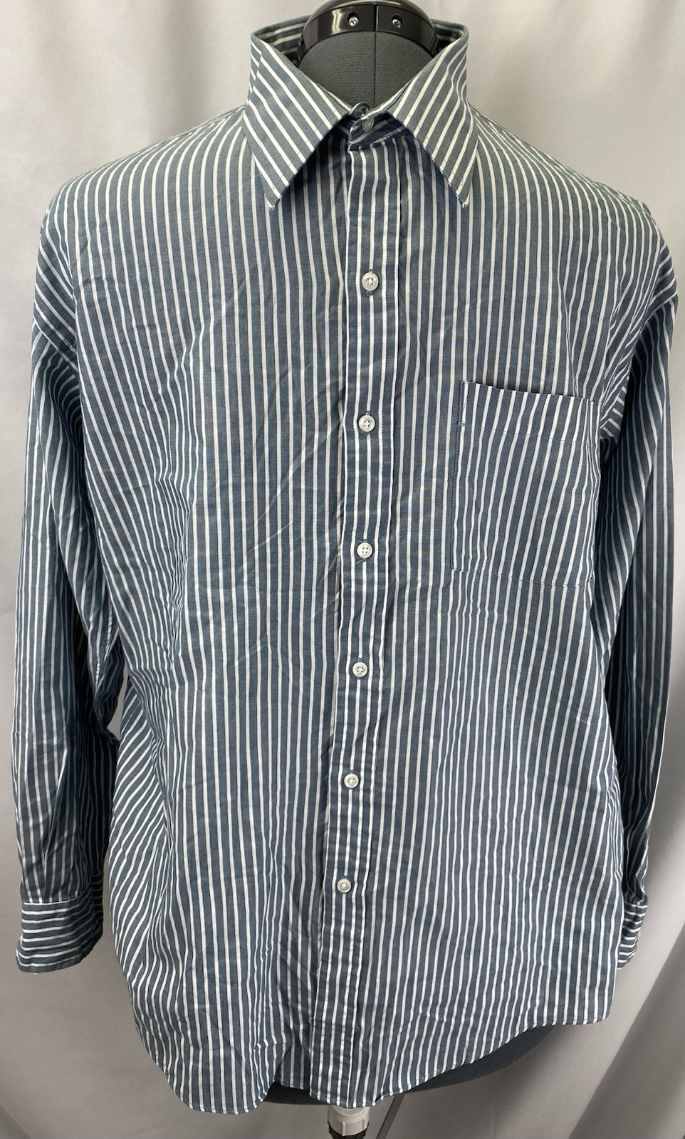 Arrow Bradstreet Mens 17.5 34/35 Lot Of 2 Striped Long Sleeve Shirts Cotton/poly