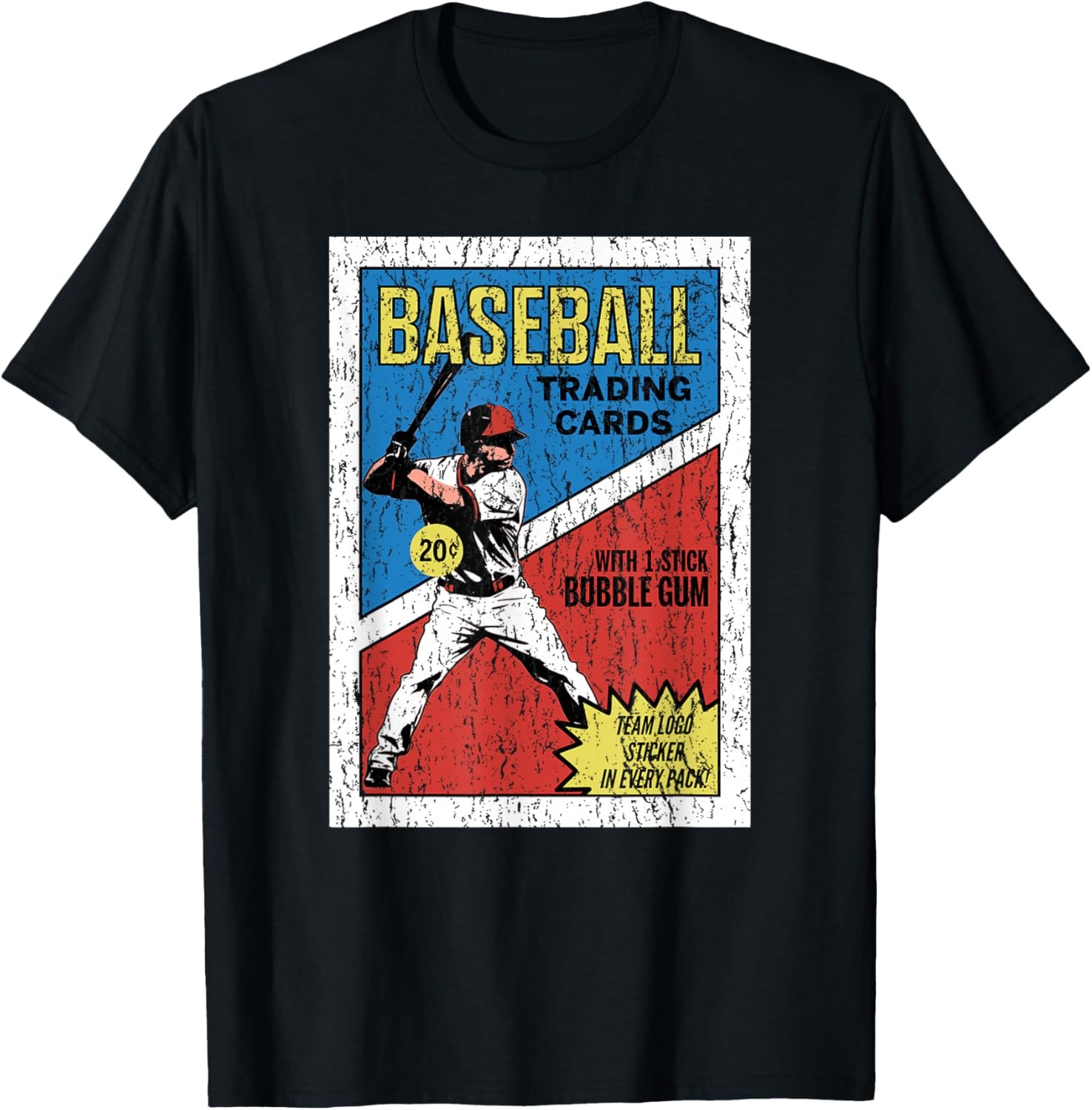 Retro Baseball Card Wrapper T-Shirt (Distressed) T-Shirt
