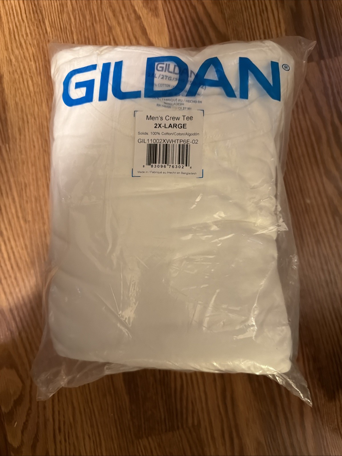 NWT Gildan Mens White Crew T-Shirts Set Of 5 Style G11002 All Size 2XL
