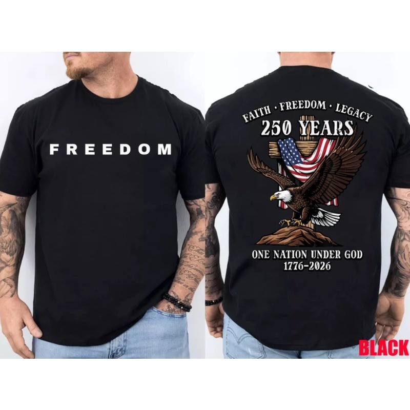 250 Years Faith Freedom Legacy Eagle 250th Anniversary USA T-Shirt