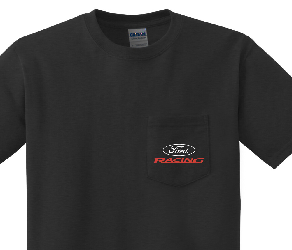 Mens Pocket T-shirt – Ford Racing Clothing Apparel Accessories Gifts Dad Tee