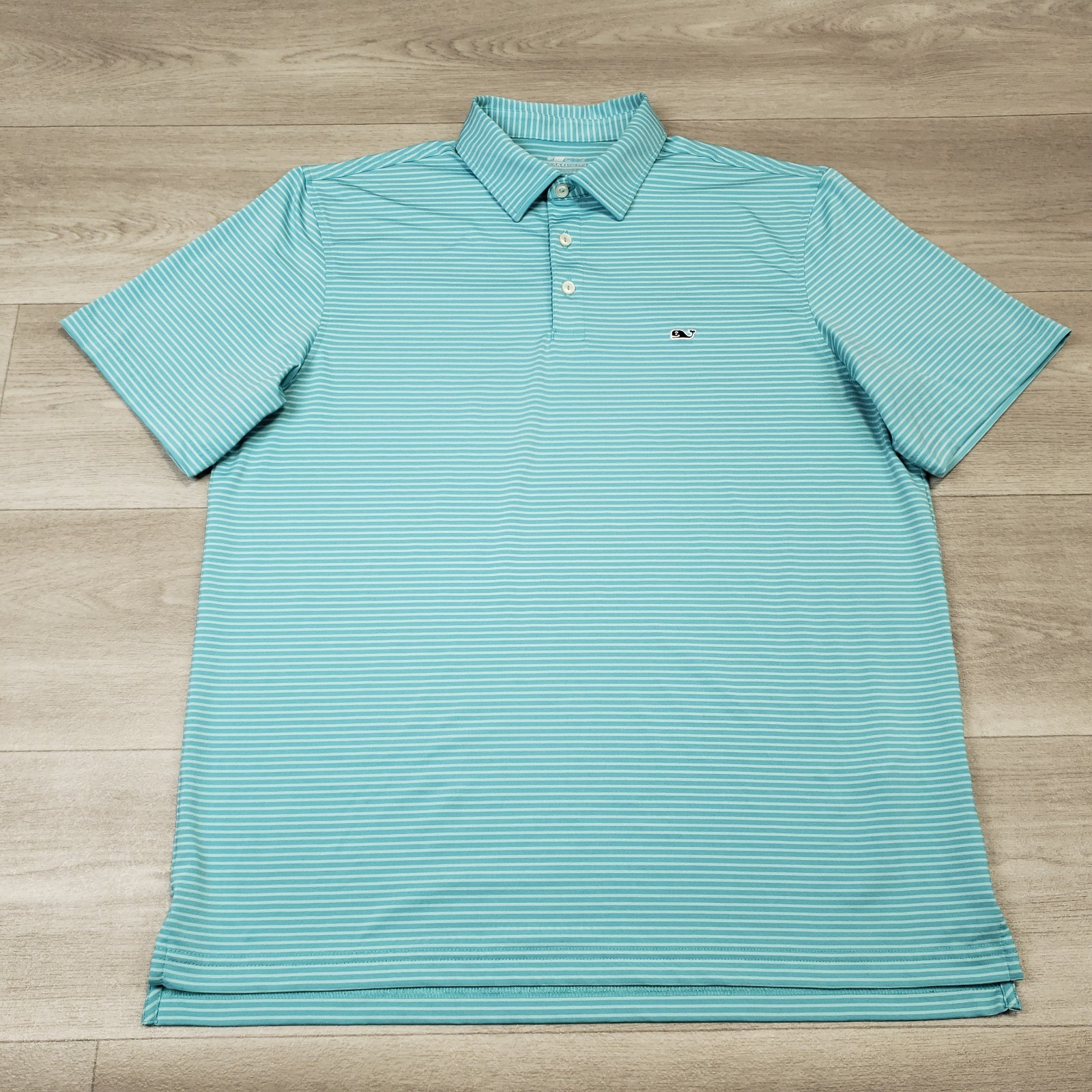 Vineyard Vines On The Go Sankaty Polo Shirt Men’s Large Striped Logo Stretch OTG