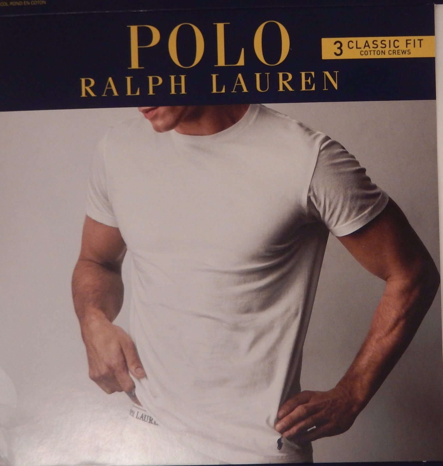 3 POLO RALPH LAUREN MENS COTTON WHITE CREW T-SHIRTS UNDERSHIRTS S M L XL XXL NWT