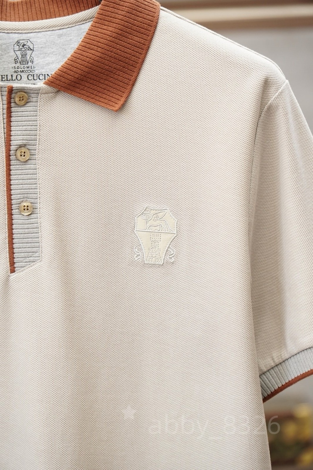 Brunello Cucinelli Classic Men’s Regular Cotton Casual Short-Sleeve Polo Shirt