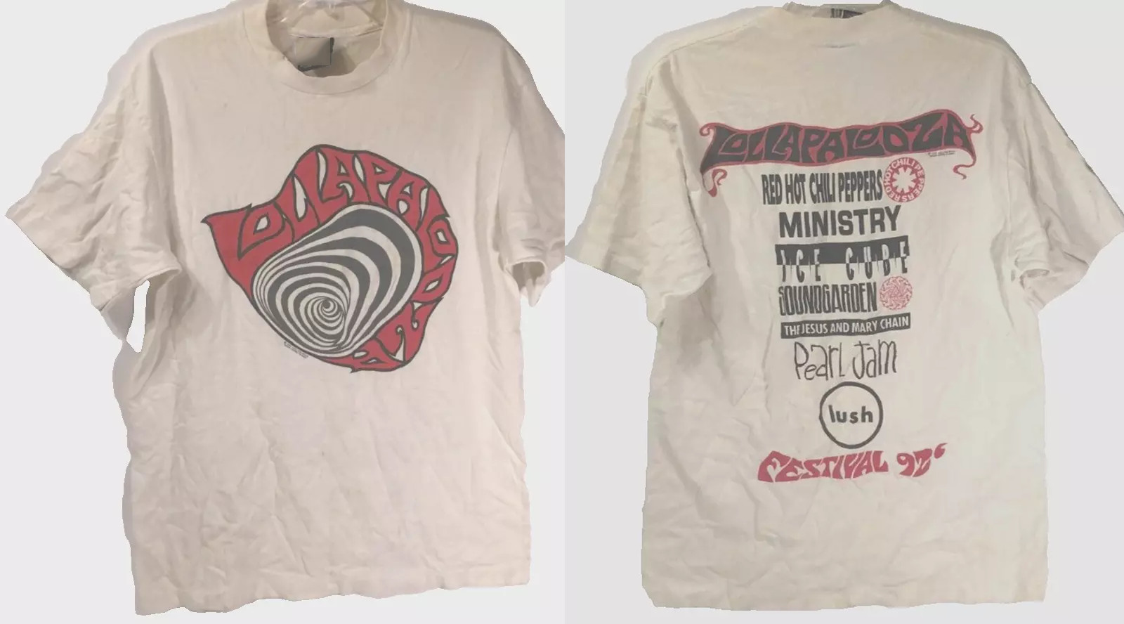 Lollapalooza Music Festival 1992 Red Hot Chilli Peppers T Shirt Full Size S-5XL