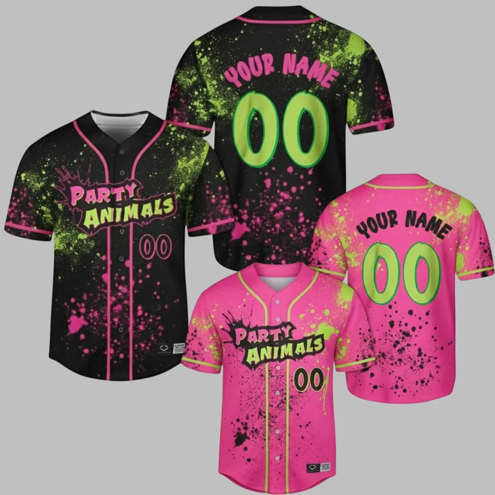 Custom Party Animals Baseball Jersey, Festival Outfit, Birthday Party Jersey