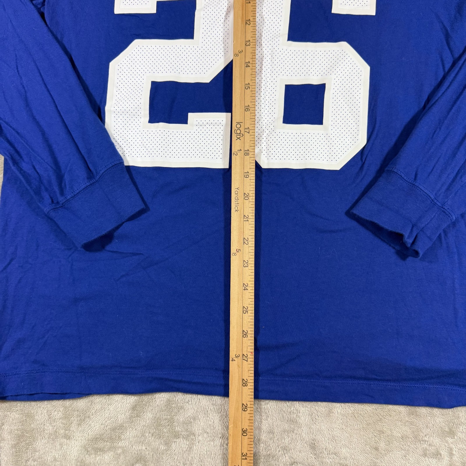 New York Giants Saquon Barkley #26 Long sleeve Shirt XL Blue Nike