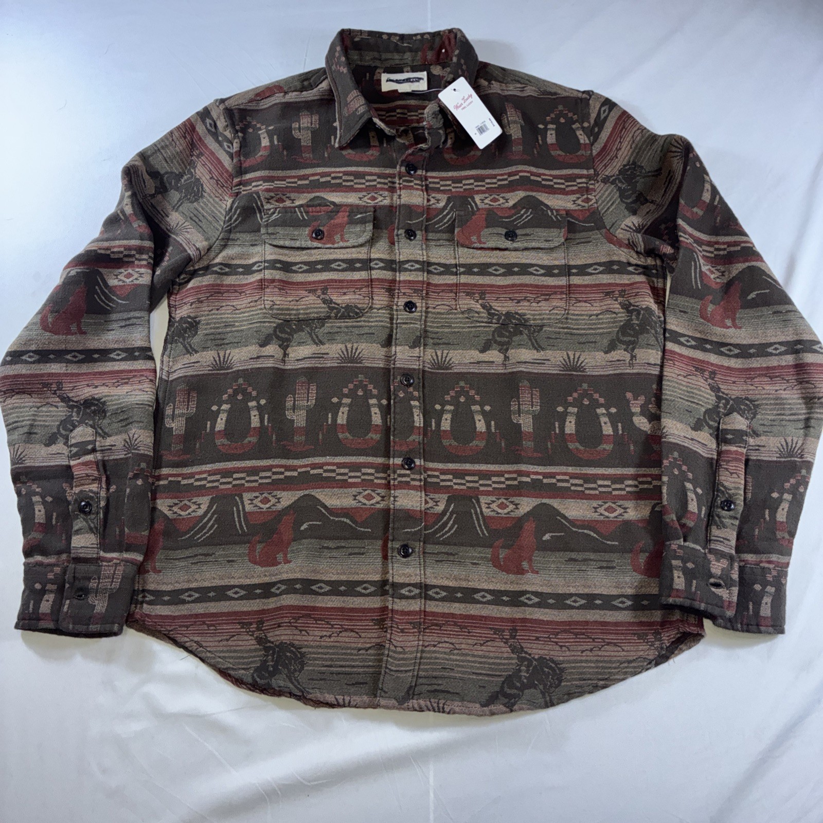 Lucky Brand Western Cowboy Button Down Rodeo Shirt Men’s S NWT