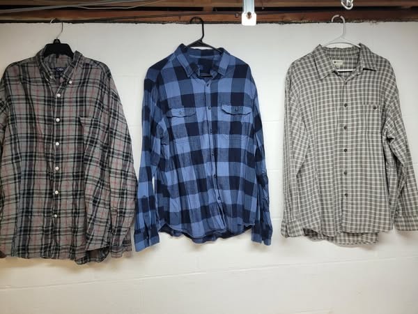 flannel shirt size xL 3 pack lot of 3 long sleeve / we4525 r3