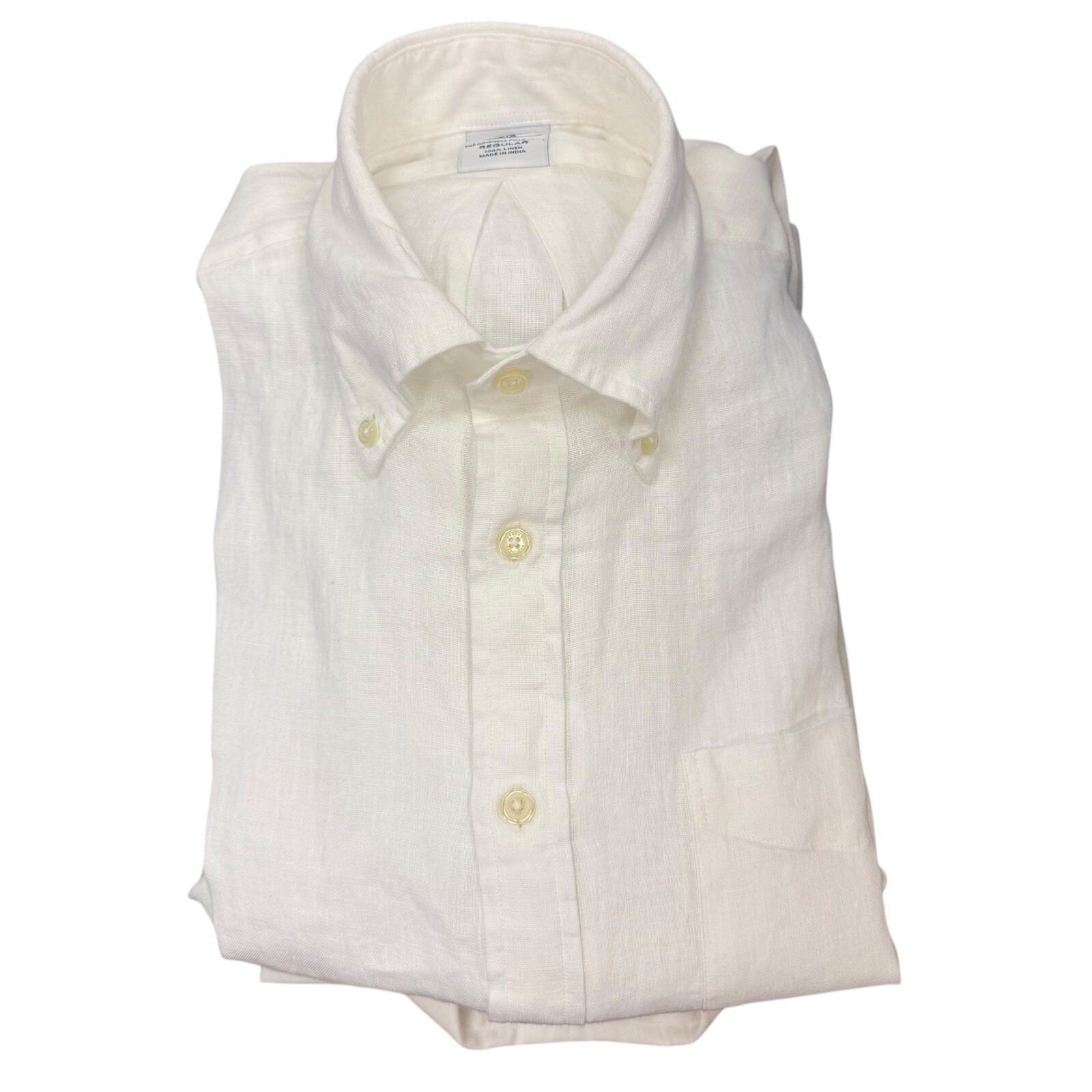 Brooks Brothers Men’s Regular Fit Solid 100% Linen Long Sleeve Button Down Shirt
