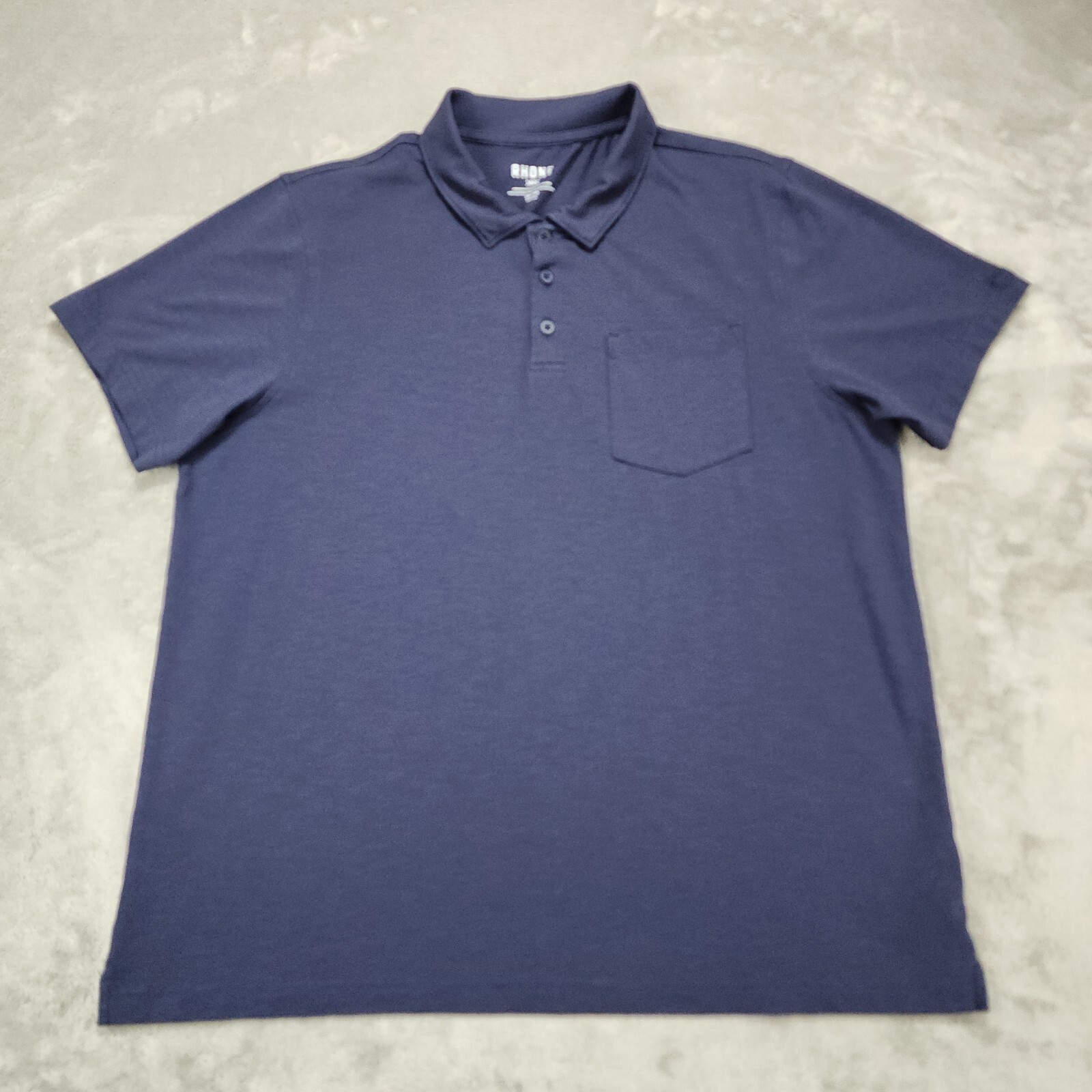 Rhone Shirt Mens Extra Large Blue Solid Cloud 9 Polo Golf Anti Odor Classic Fit