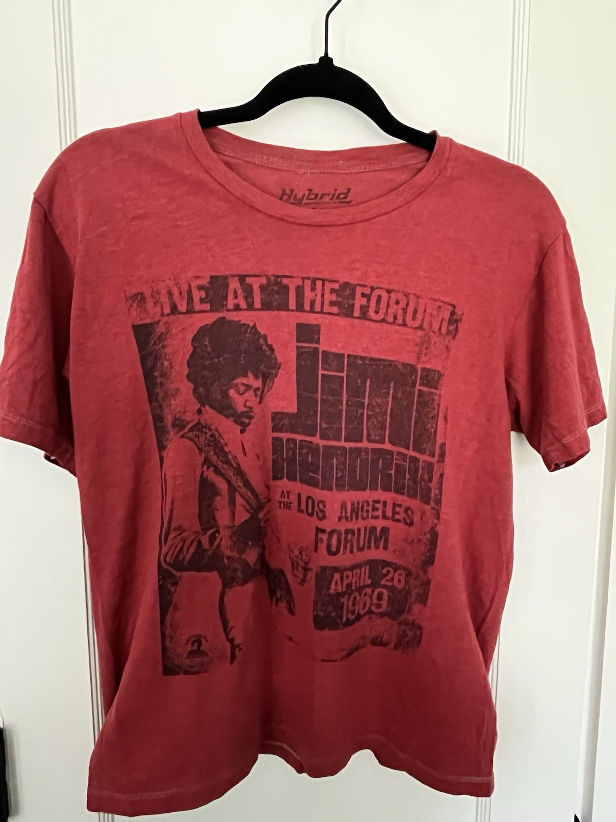 Jimi Hendrix 1969,Rose Red T-Shirt, One Hundred Percent Cotton ,Size Small (D20)