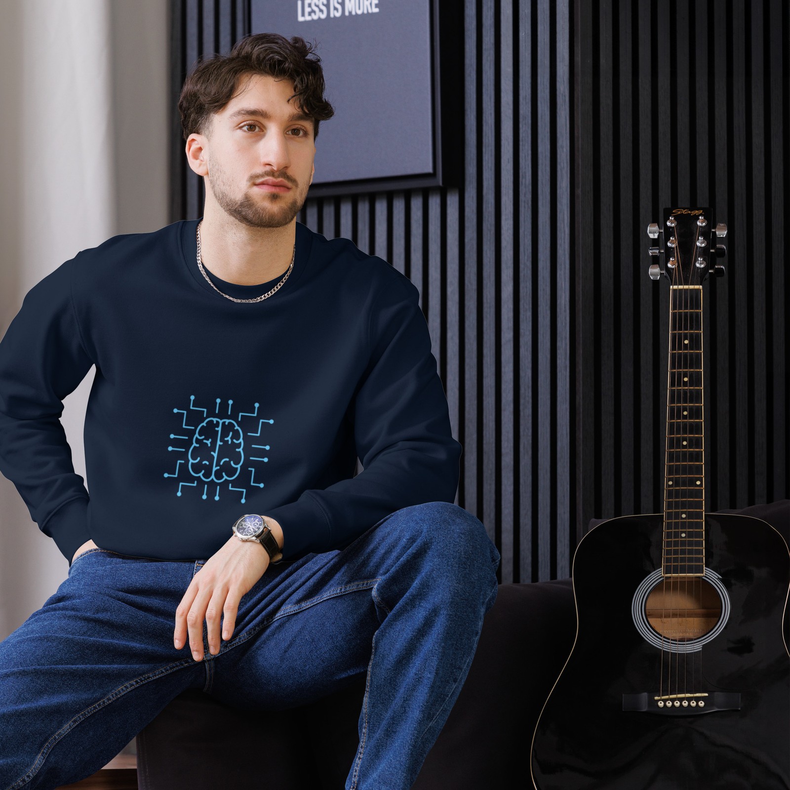 Premium Eco Men’s Sweatshirt – Regular Fit and Durable Set-In Sleeves | DARK